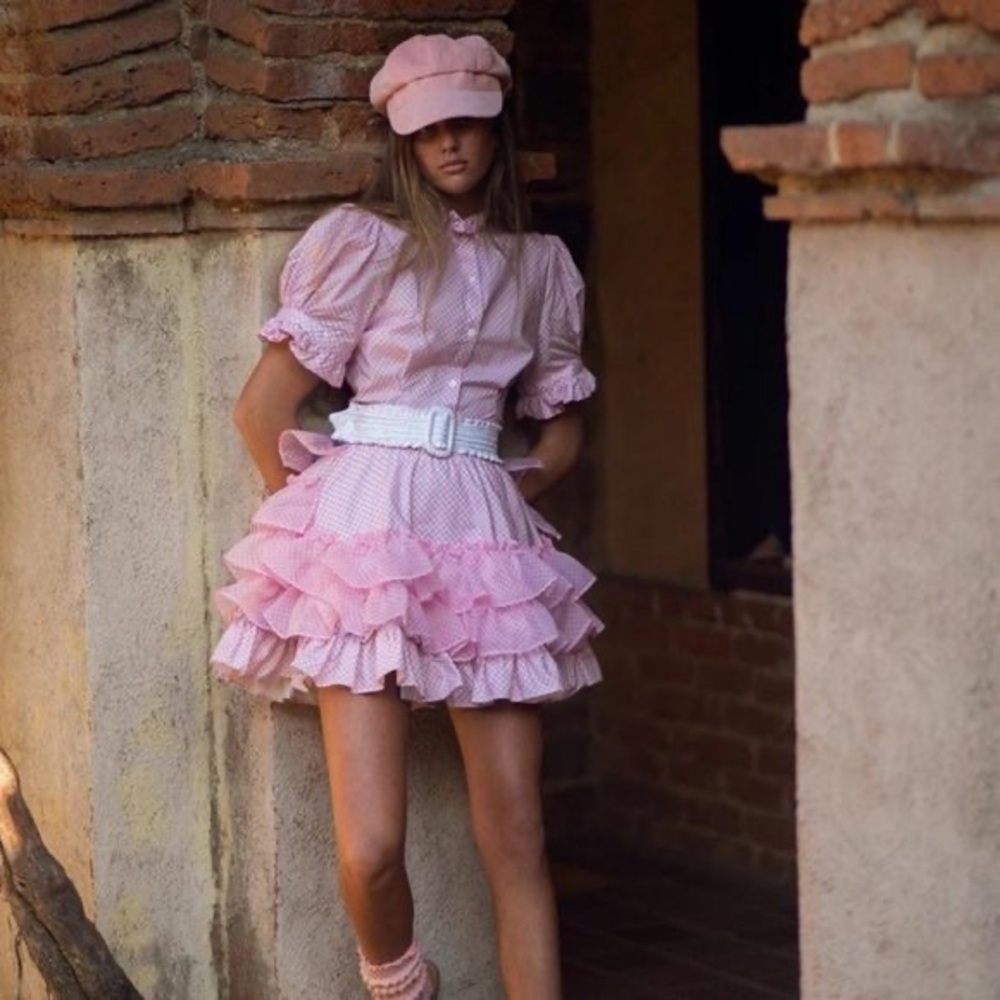 selkie matching set blouse and skirt barbiecore style